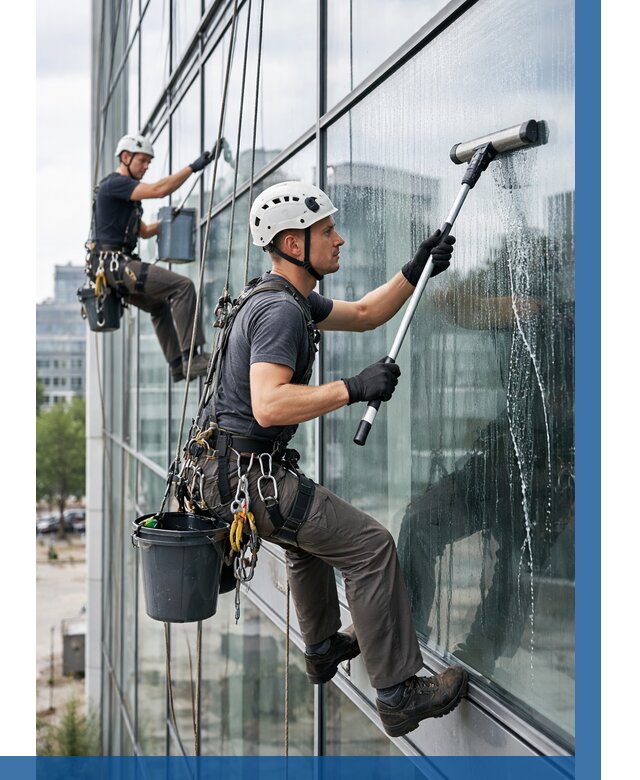 Мойка витражей альпинистами в Вологде от 719 р. под ключ|ВЫСОТНИК-Вгд