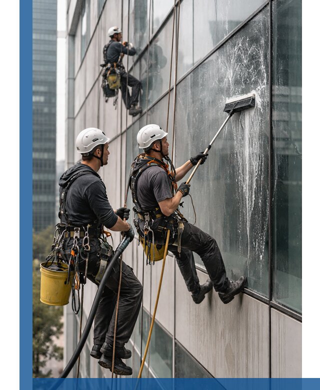 Профессиональная высотная мойка фасадов зданий в Вологде