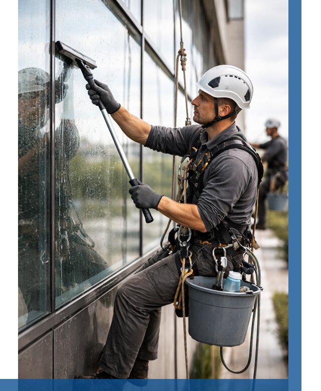 Мойка стеклянных фасадов в Вологде от 205 р. | ВЫСОТНИК-Вгд