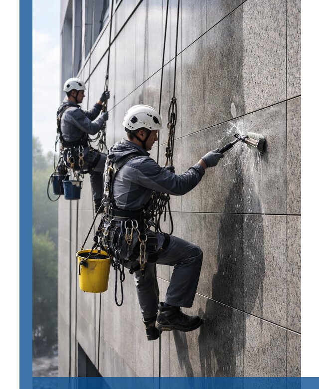 Профессиональная мойка фасада из керамогранита в Вологде