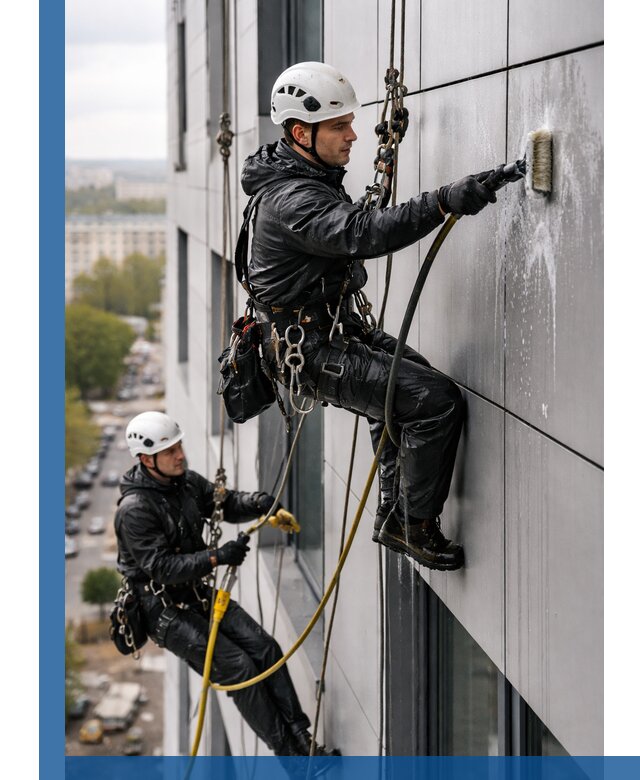Профессиональная мойка фасада из композита в Вологде