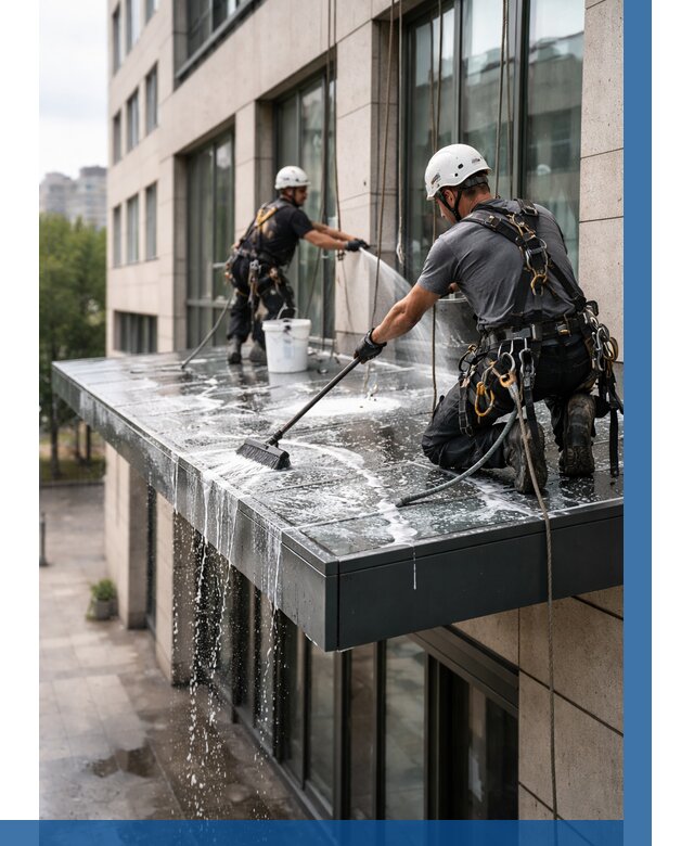 Мойка козырьков и навесов в Вологде от 3595 р. | ВЫСОТНИК-Вгд