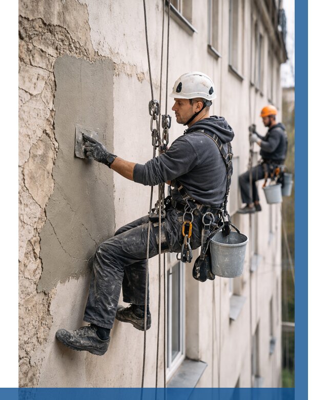 Восстановление штукатурки фасада в Вологде от 1233 р. | ВЫСОТНИК-Вгд