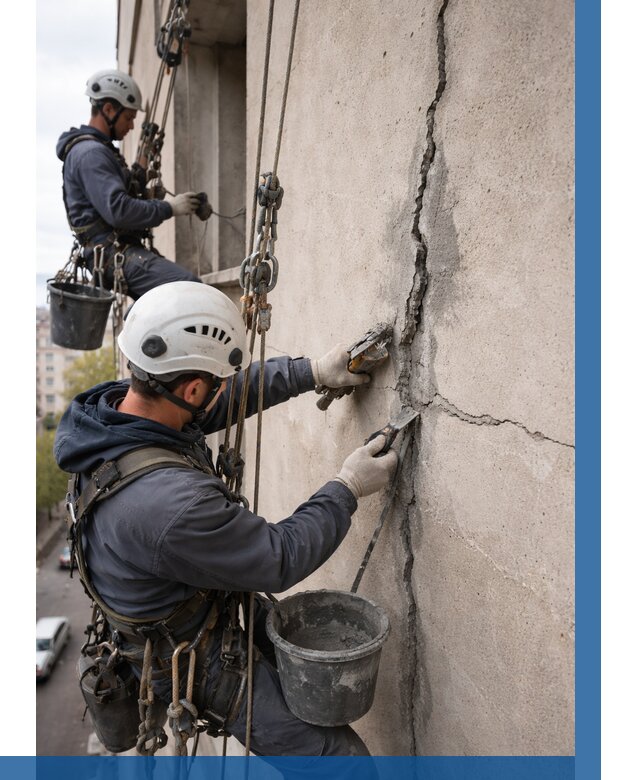 Заделка трещин на фасаде в Вологде от 924 р. | ВЫСОТНИК-Вгд