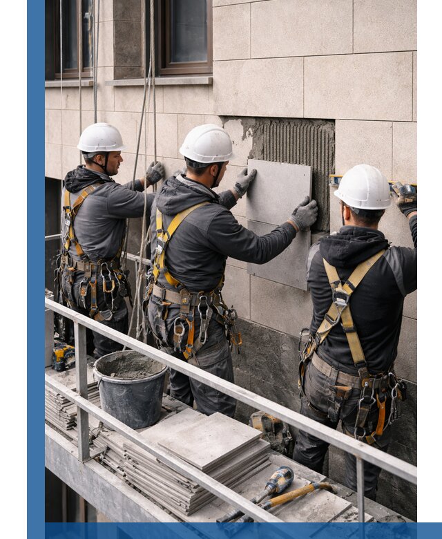 Ремонт облицовки фасада плиткой в Вологде с гарантией