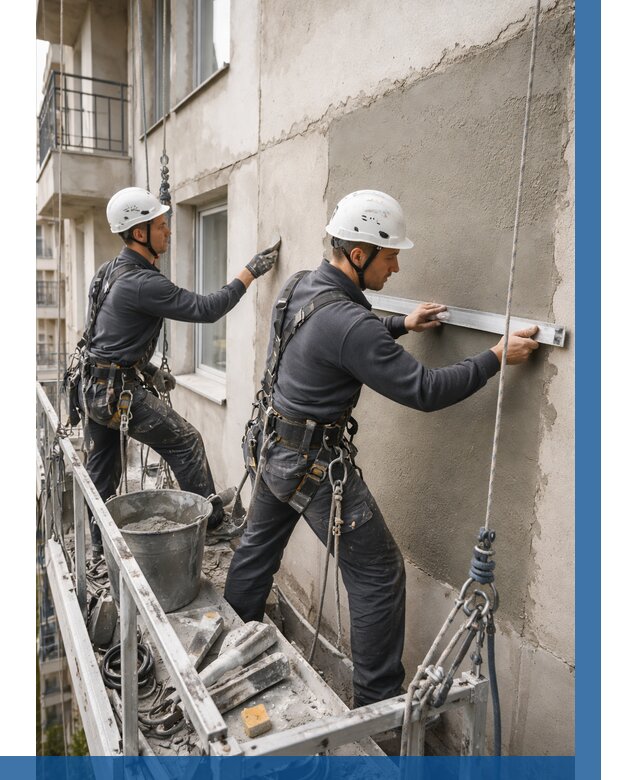 Штукатурка фасада на высоте в Вологде от 924 р. | ВЫСОТНИК-Вгд