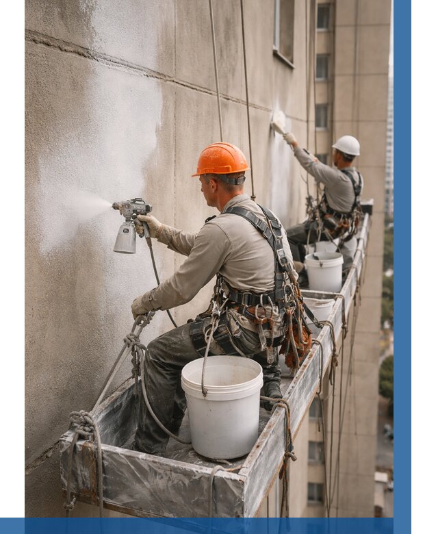 Грунтовка фасада на высоте в Вологде от 123 р. | ВЫСОТНИК-Вгд