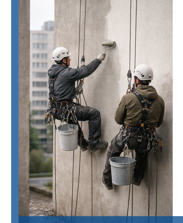 Покраска фасадов высотными альпинистами в Вологде с гарантией