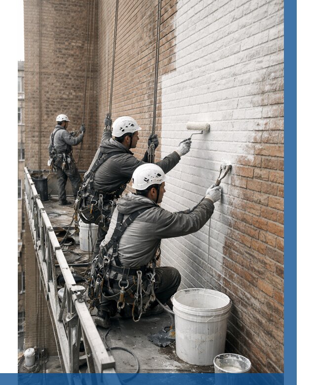 Покраска кирпичного фасада в Вологде от 360 р. | ВЫСОТНИК-Вгд