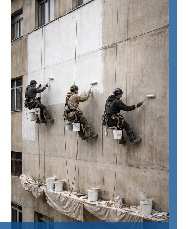 Покраска бетонного фасада в Вологде от 360 р за м2 | ВЫСОТНИК-Вгд