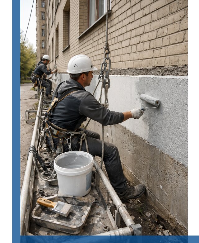 Окраска цоколя здания в Вологде профессионально и надежно