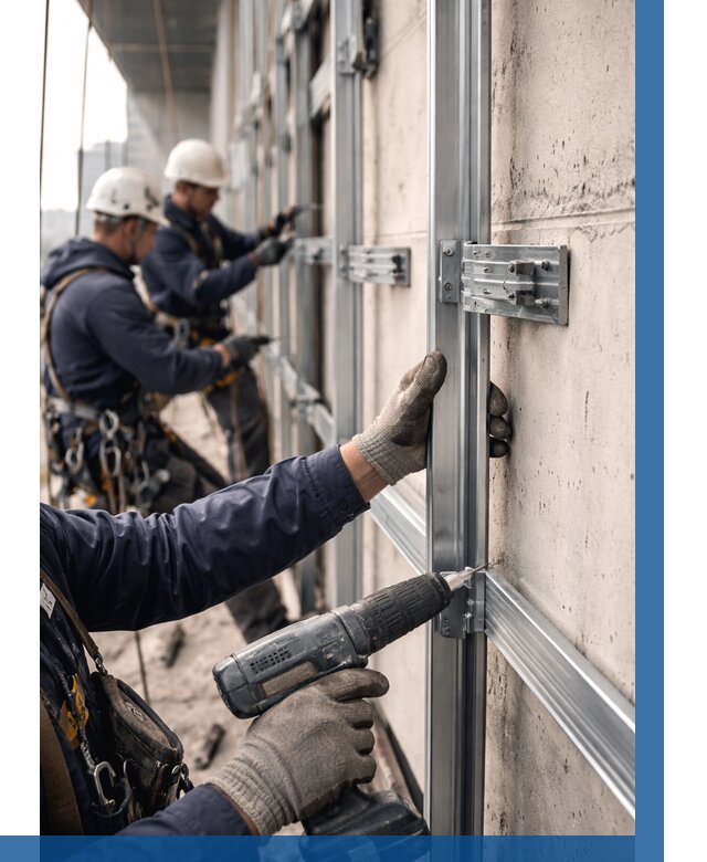 Монтаж подсистемы вентфасада в Вологде от 873 р. | ВЫСОТНИК-Вгд