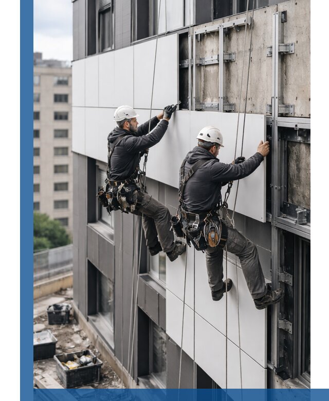 Монтаж композитных панелей фасада в Вологде под ключ