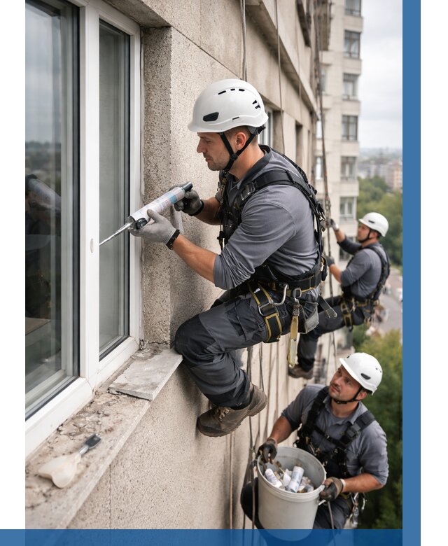 Герметизация оконных швов снаружи в Вологде от 1541 р. | ВЫСОТНИК-Вгд