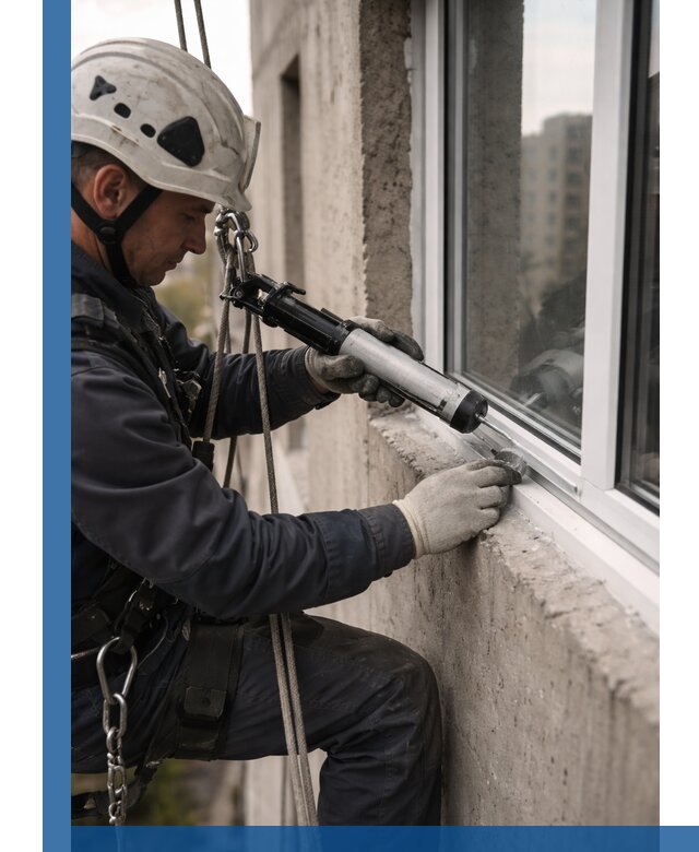 Герметизация оконных швов снаружи в Вологде профессионально