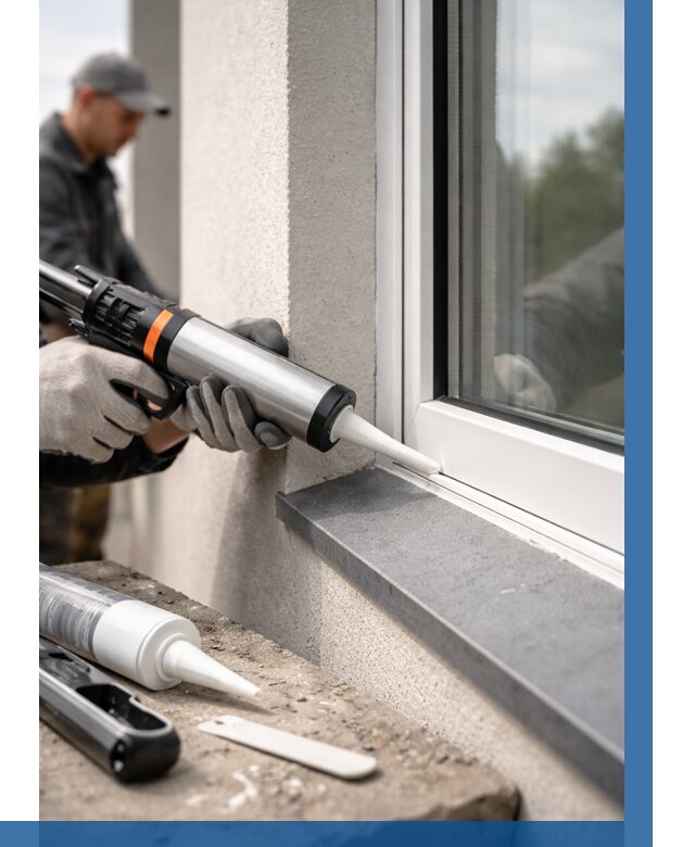 Герметизация монтажных швов окон в Вологде от 668 р. | ВЫСОТНИК-Вгд