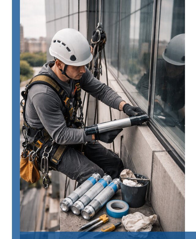 Герметизация стыков витража в Вологде для герметичных фасадов