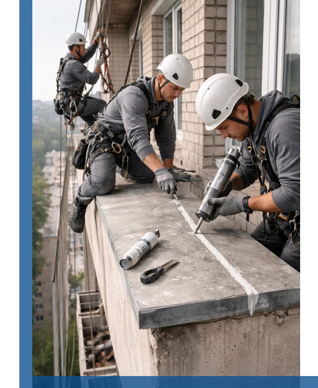 Герметизация балконного козырька в Вологде профессионально