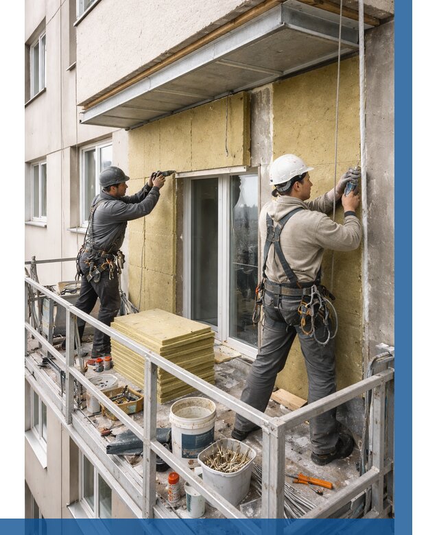 Утепление балкона снаружи в Вологде от 1644 р. под ключ ВЫСОТНИК-Вгд