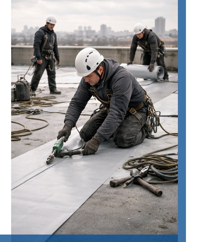 Ремонт мембранной кровли в Вологде от 1849 р./м2 | ВЫСОТНИК-Вгд