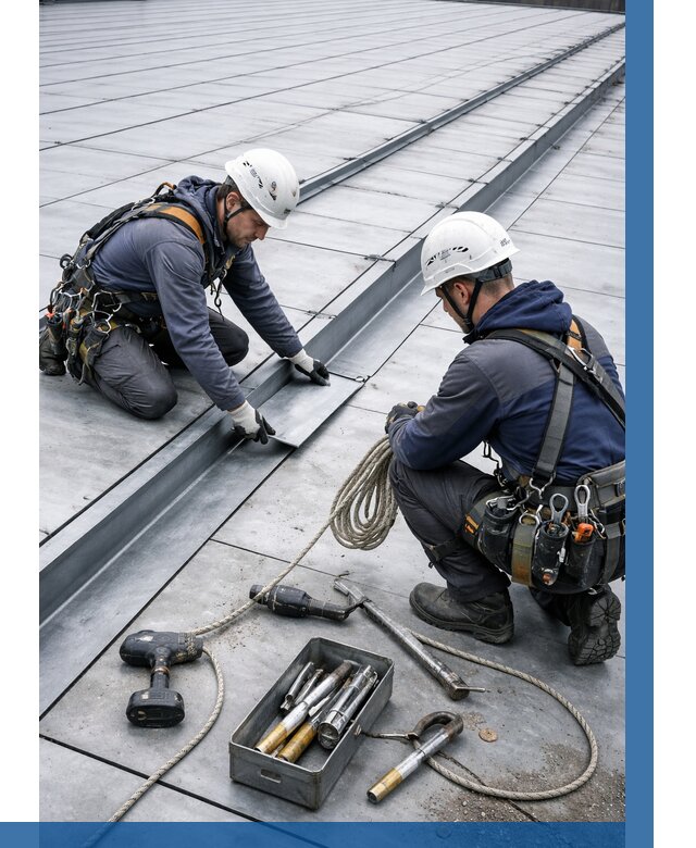 Ремонт фальцевой кровли в Вологде от 719 р. | ВЫСОТНИК-Вгд