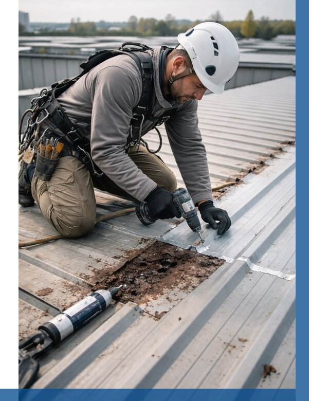 Ремонт профнастила на кровле в Вологде от 719 р. | ВЫСОТНИК-Вгд