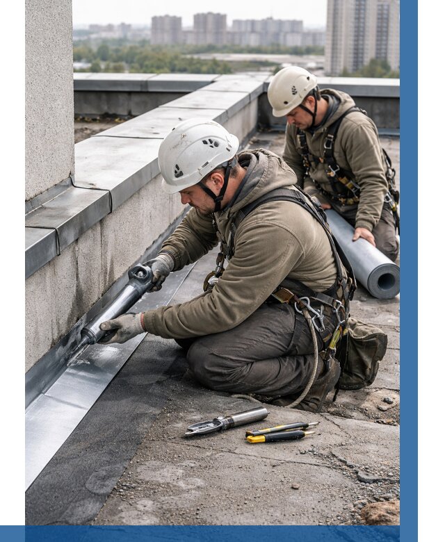 Ремонт кровельных примыканий в Вологде от 1233 р. | ВЫСОТНИК-Вгд