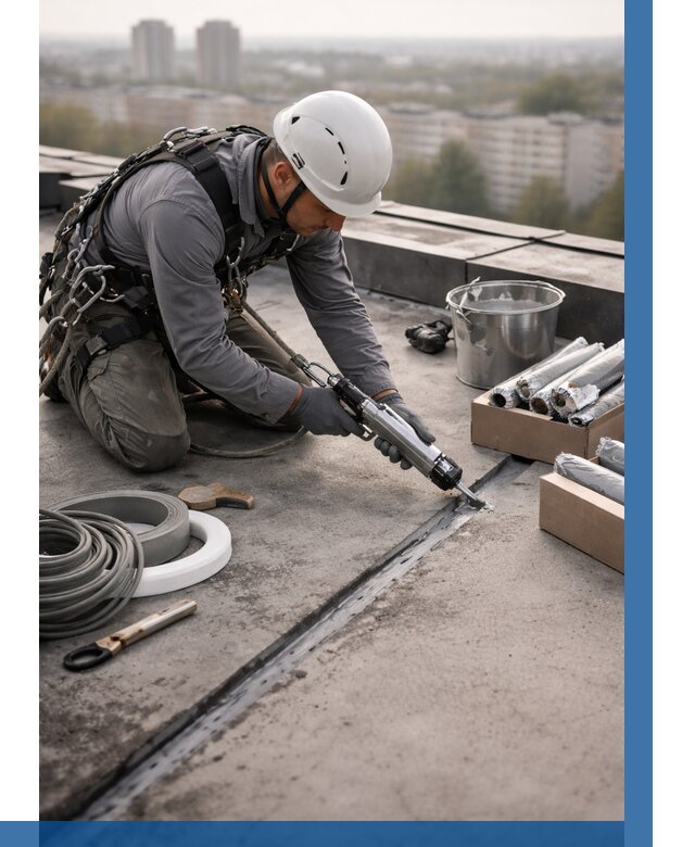 Герметизация швов кровли в Вологде от 462 р./м2 | ВЫСОТНИК-Вгд