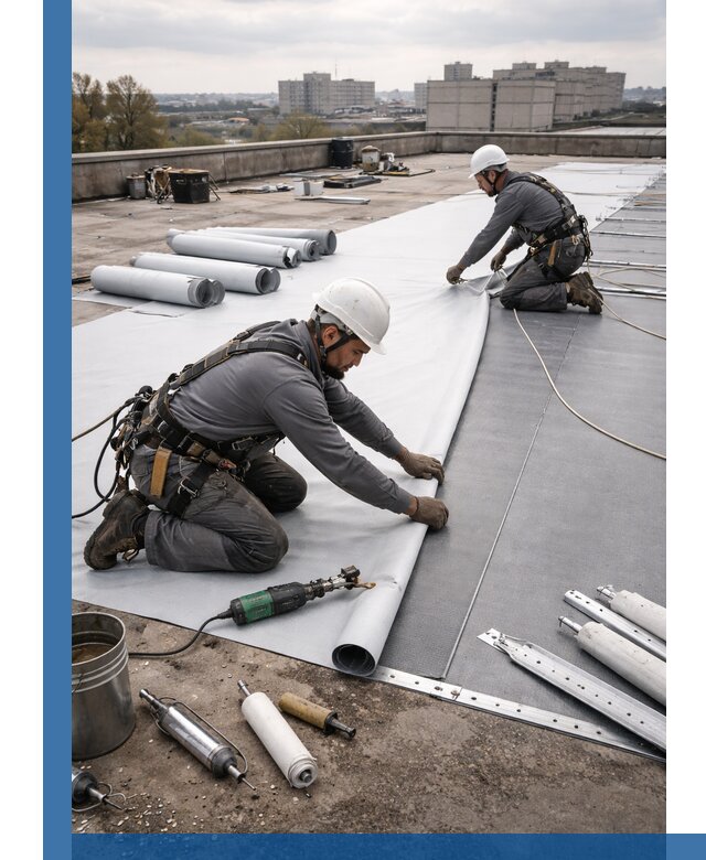 Монтаж мембранной кровли в Вологде для промышленных зданий