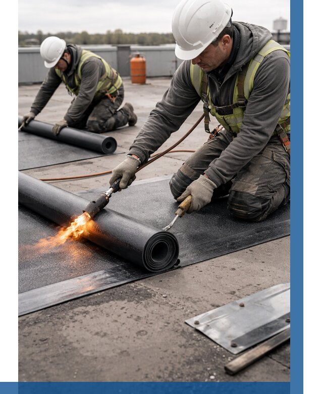 Монтаж наплавляемой кровли в Вологде от 873 р. — ВЫСОТНИК-Вгд