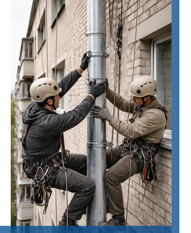Замена водосточных труб в Вологде от 6677 р. | ВЫСОТНИК-Вгд