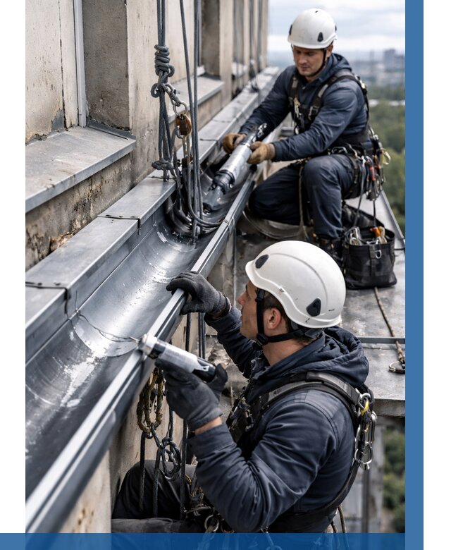 Ремонт водосточных желобов в Вологде от 6677 р. | ВЫСОТНИК-Вгд