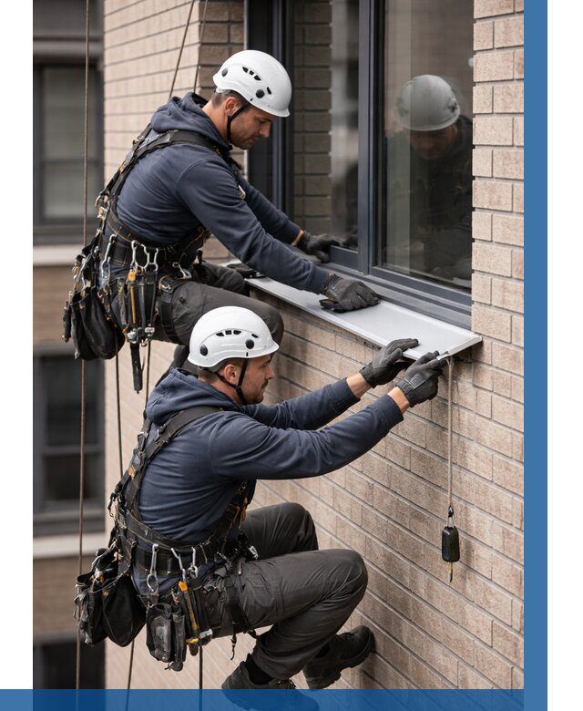 Монтаж оконных отливов под ключ в Вологде от 3595 р. | ВЫСОТНИК-Вгд