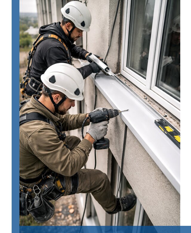 Профессиональный монтаж оконных отливов и отведения воды в Вологде