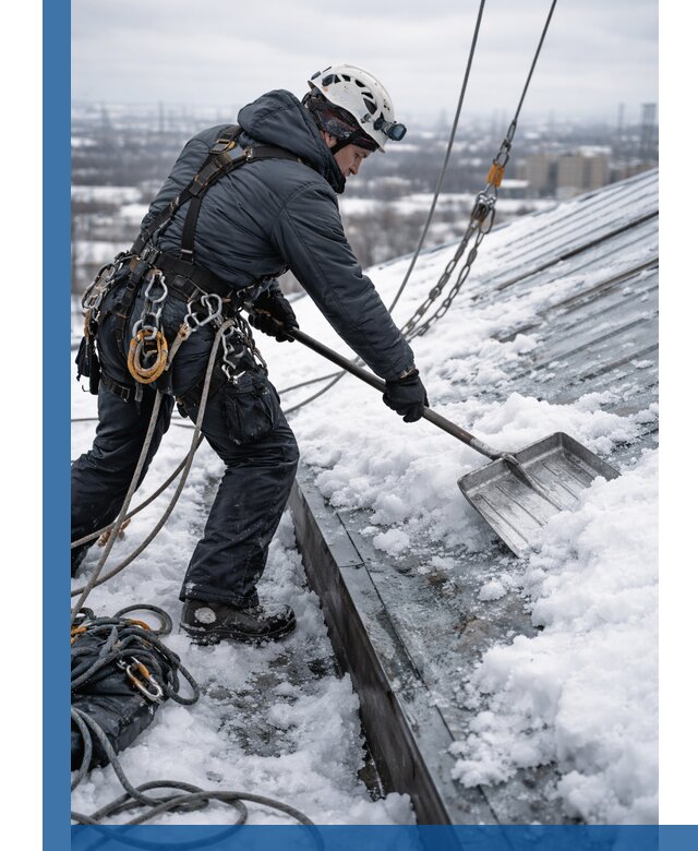Профессиональная очистка кровли от снега и наледи в Вологде