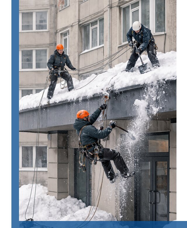 Безопасная очистка навесов от снега в Вологде круглогодично