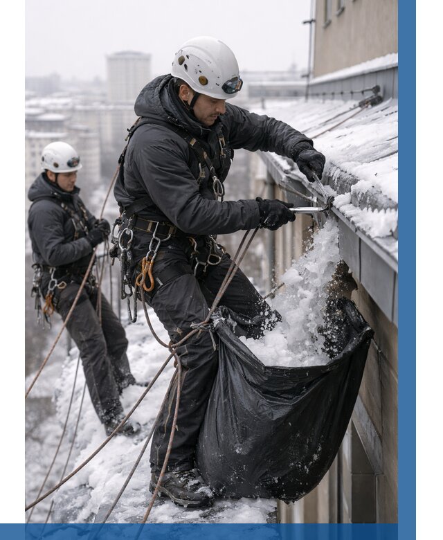 Аварийная очистка крыши в Вологде под ключ от 308 р. | ВЫСОТНИК-Вгд