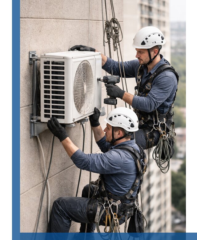 Монтаж внешнего блока кондиционера в Вологде установка и крепление