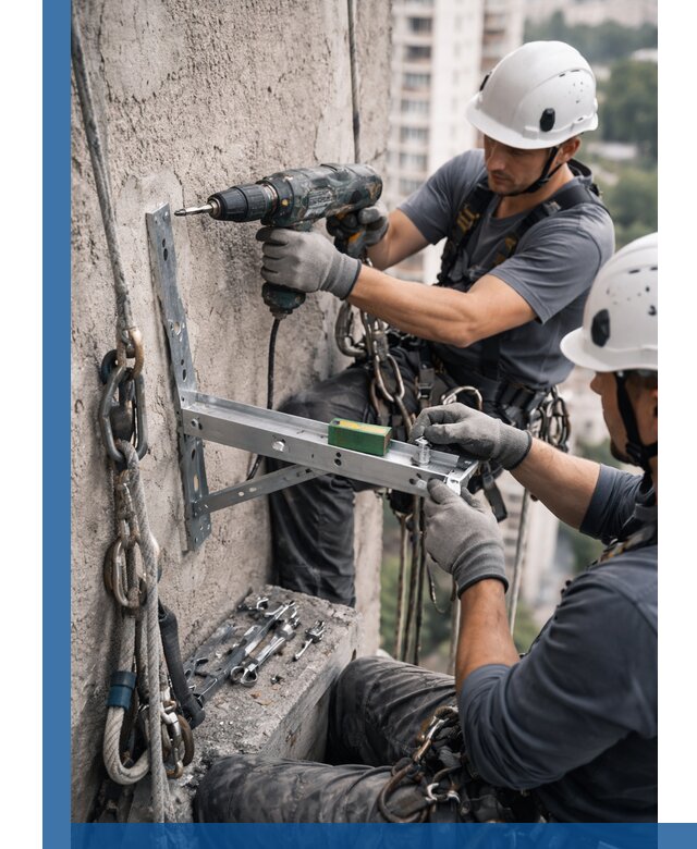 Установка кронштейнов кондиционера и крепежа в Вологде