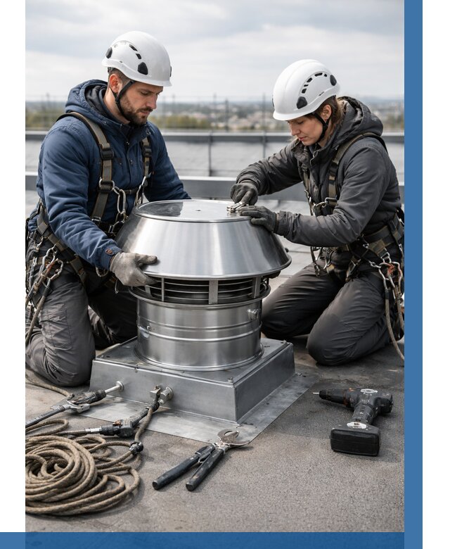 Установка дефлекторов на кровле в Вологде от 4622 р. | ВЫСОТНИК-Вгд