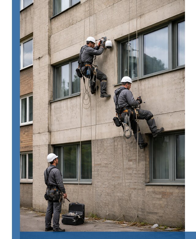 Монтаж фасадных камер видеонаблюдения в Вологде под ключ