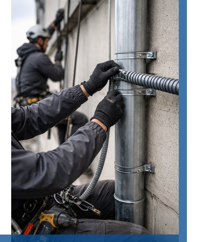 Монтаж гофры для кабеля в Вологде от 308 р. | ВЫСОТНИК-Вгд