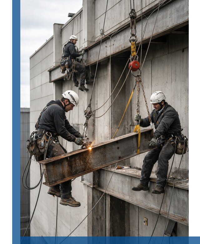 Демонтаж металлоконструкций на высоте в Вологде под ключ