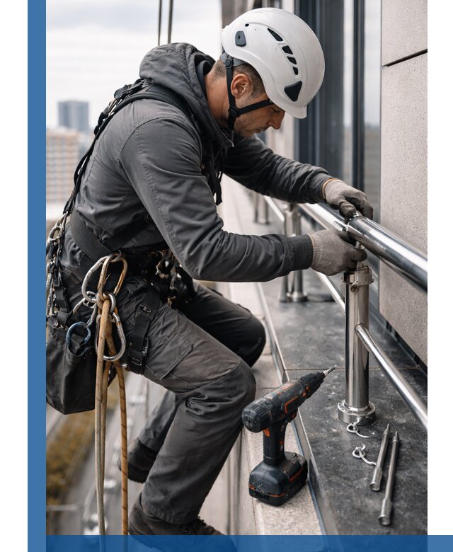 Монтаж ограждений на высоте в Вологде для зданий и конструкций