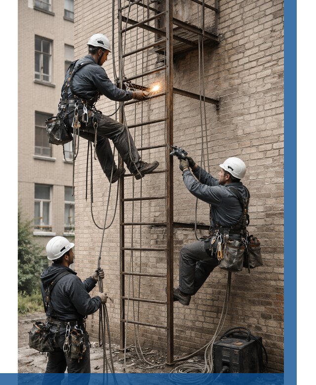 Ремонт пожарной лестницы в Вологде от 7704 р. | ВЫСОТНИК-Вгд