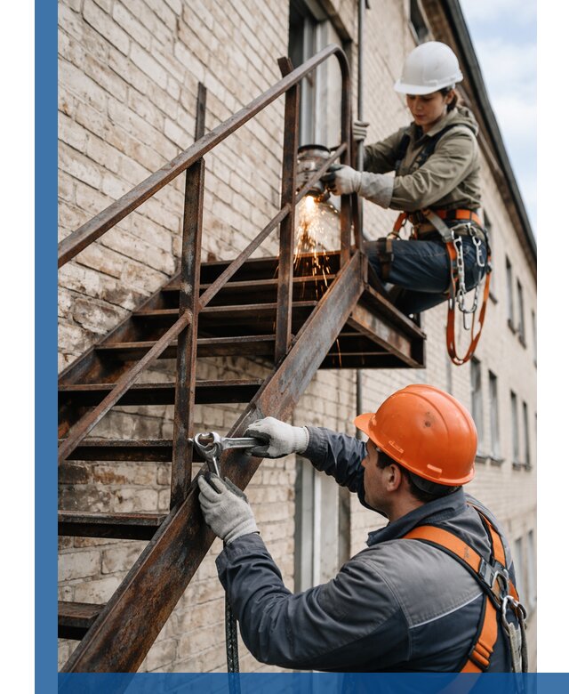 Ремонт и восстановление пожарных лестниц с выездом в Вологде