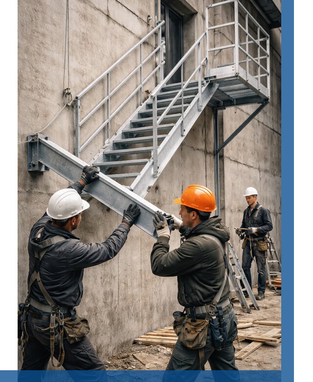 Монтаж металлических лестниц в Вологде от 15408 р. | ВЫСОТНИК-Вгд