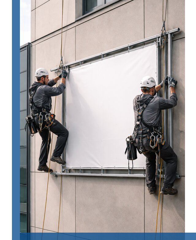 Монтаж наружной рекламной вывески в Вологде под ключ