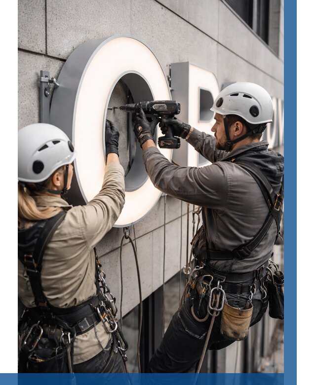 Монтаж световых букв в Вологде от 3082 р. под ключ ВЫСОТНИК-Вгд