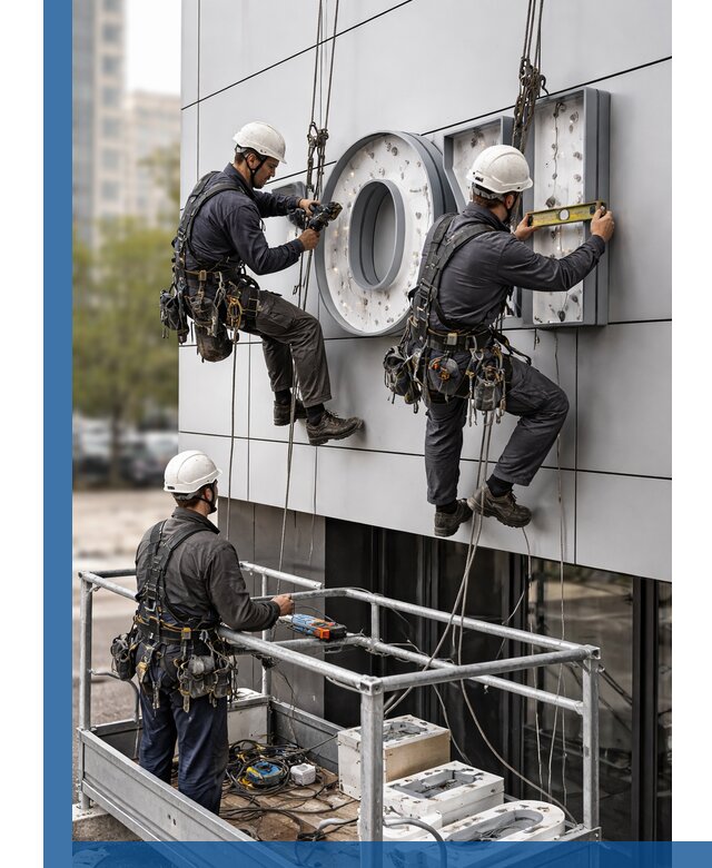 Профессиональный монтаж световых букв в Вологде под ключ